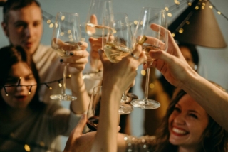 Boissons Selective Focus Photography of Several People Cheering Wine Glasses